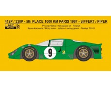 Decal – Ferrari 412P ( 330P ) - 1967 1000 km Paris - Siffert / Piper 1/24